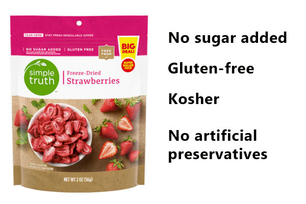 simple truth freeze dried strawberries features