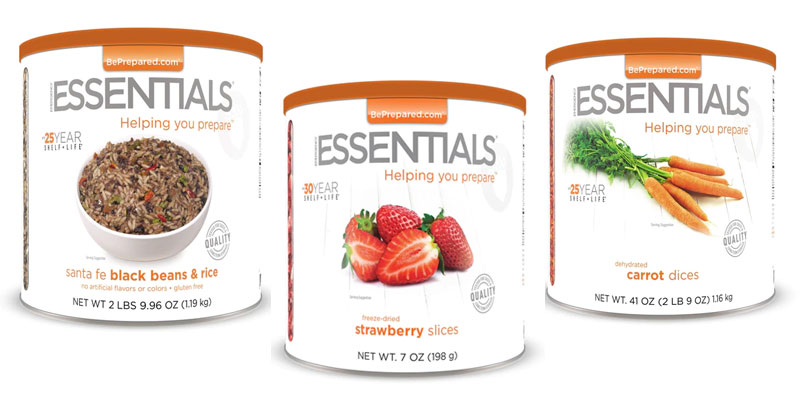 emergency essentials freeze dried food trio cans