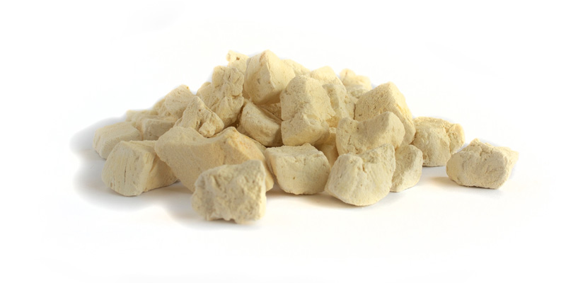 cubes of freeze dried chicken