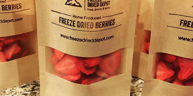 freeze dried depot bag of freeze dried strawberries 