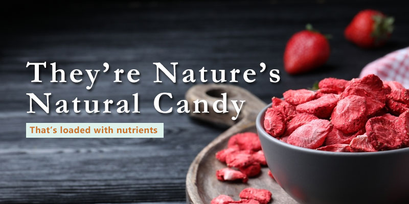 are freeze dried strawberries good for you banner with text
