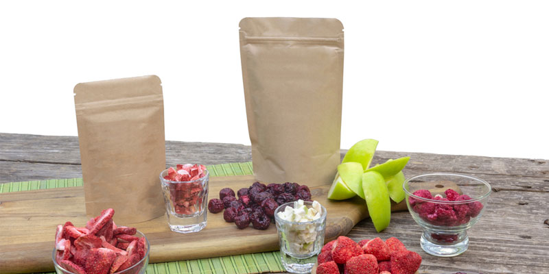 sealed mylar bags with freeze dried food
