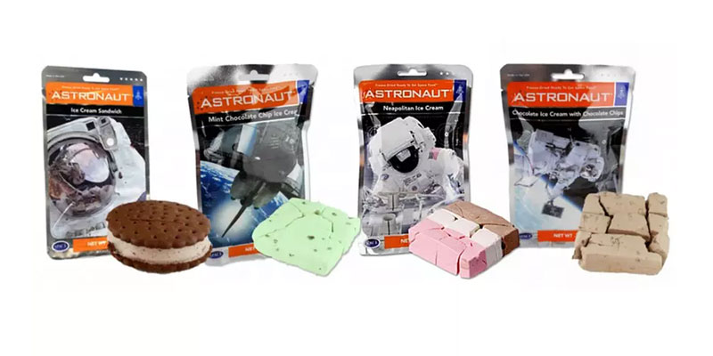flavors of freeze dried ice cream from Astronaut Foods