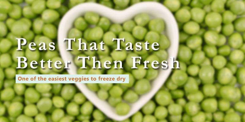 how to freeze dry peas banner with text