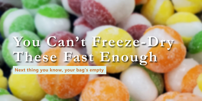 how to freeze dry sour skittles banner with text