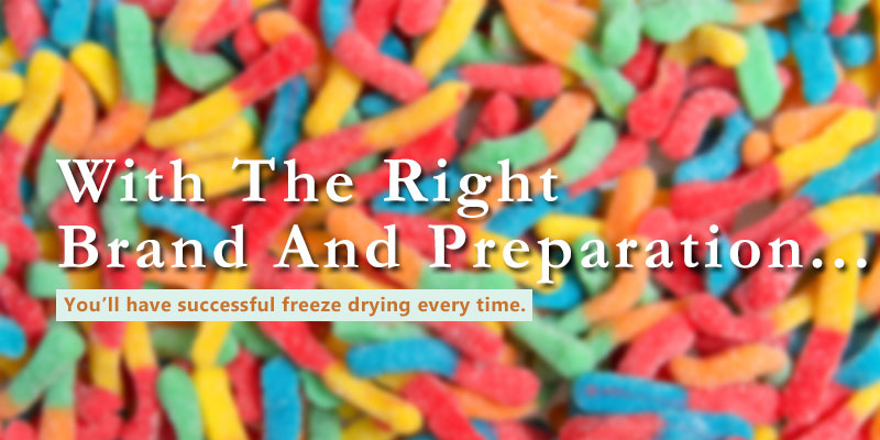how to freeze dry gummy worms banner with text